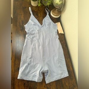 We are HAH Raise the Barre Onesie in Periwinkle